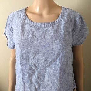 Cynthia Rowley Linen Gray Blouse, Women's Medium